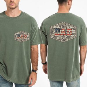 Dad Camo Shirt, Patriotic Dad T-Shirt, American Flag Camo Dad Tee, Father’s Day Gift for Dad