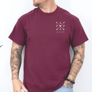 Papa Custom Name Year Shirt, Personalized Papa T-Shirt, Est Year Dad Tee, Father’s Day Gift for Grandpa or Dad