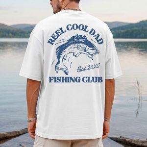 Reel Cool Dad Fishing Club Shirt, Custom Year Dad T-Shirt, Personalized Fishing Dad Tee, Father’s Day Gift for Dad