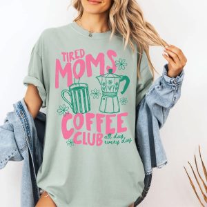 Tired Moms Coffee Club Shirt, Cute Mom Coffee T-Shirt, Retro Mama Tee, Mother’s Day Gift for Mom