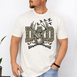Dad Deer Hunting Shirt, Camo Hunting Dad T-Shirt, Patriotic Outdoor Dad Tee, Father’s Day Gift for Hunter
