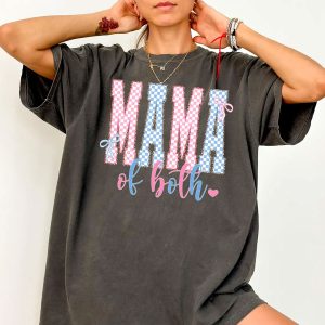 Mama Of Both Shirt, Boy Girl Mom T-Shirt, Cute Checker Mama Tee, Mother’s Day Gift for Mom