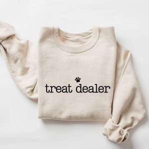 Treat Dealer Sweatshirt, Funny Dog Lover Sweatshirt, Minimalist Pet Mom Pullover, Gift for Dog Mom